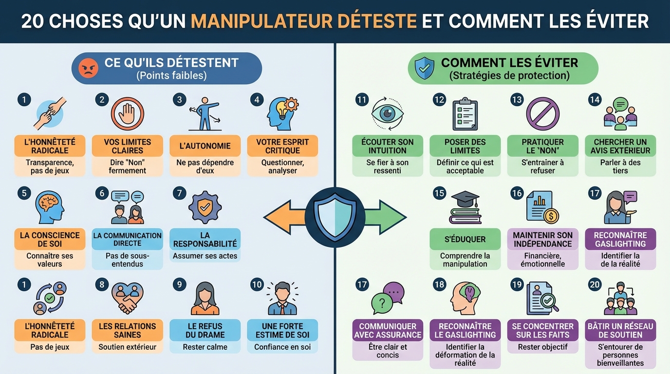 Les 20 choses qu'un manipulateur déteste