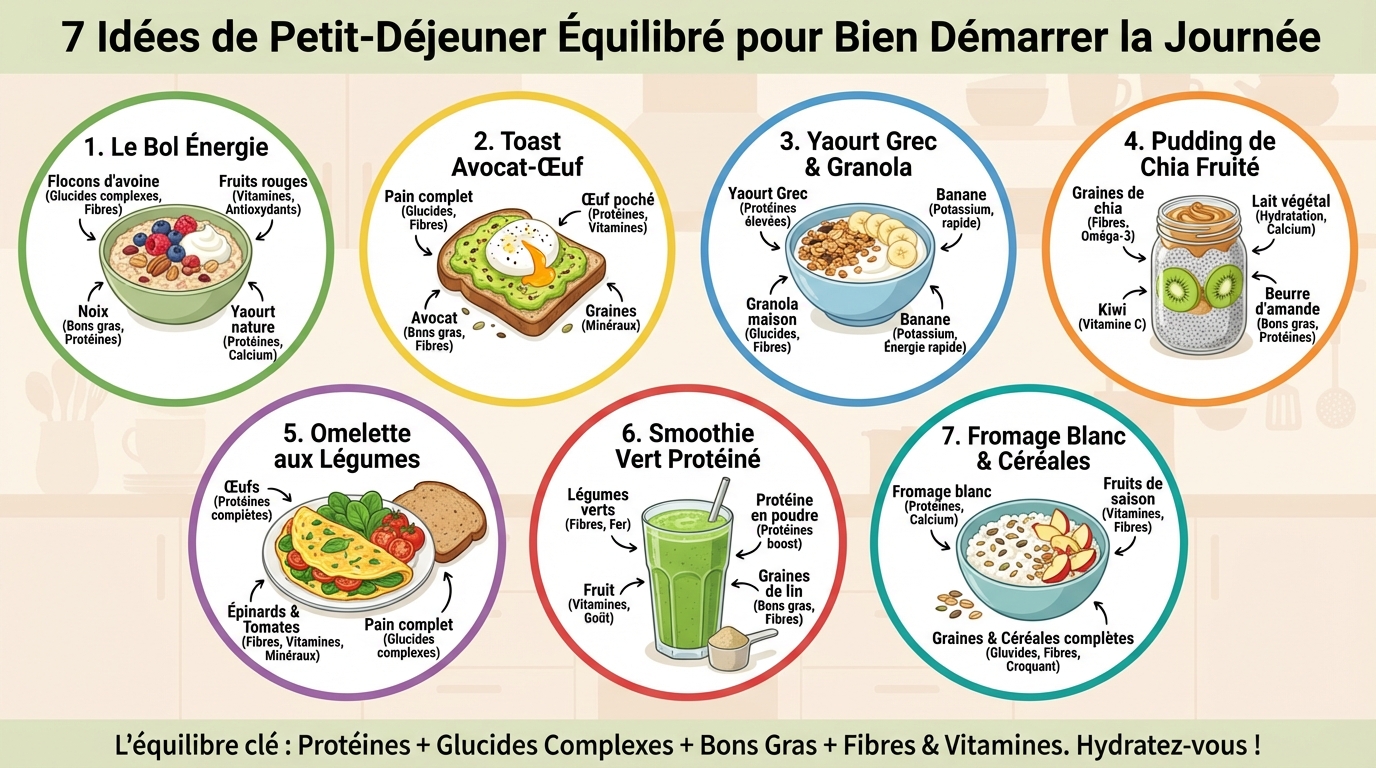 7 idées de petit-déjeuner équilibré