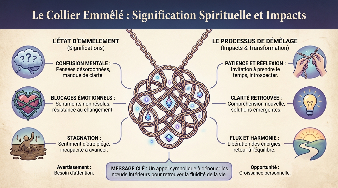Collier qui s'emmêle : signification spirituelle et impacts 1 Interprétation spirituelle des nœuds dans les colliers