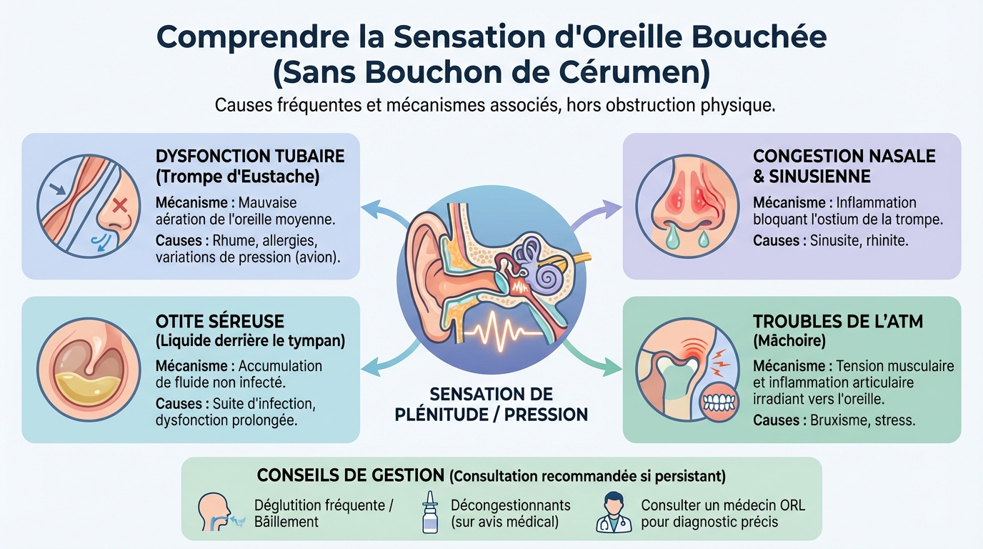 Comprendre la sensation d'oreille bouchée sans bouchon 1 Solutions et traitements efficaces