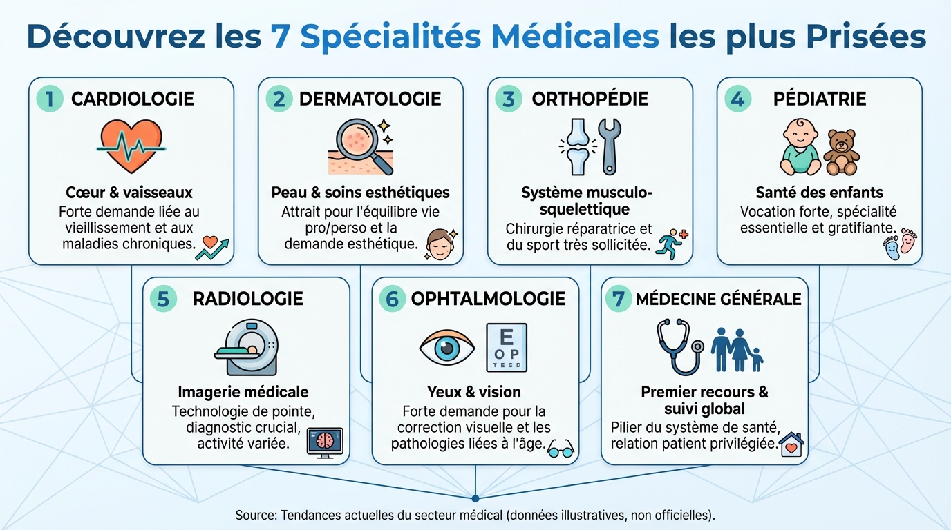 Classement des 7 spécialités médicales