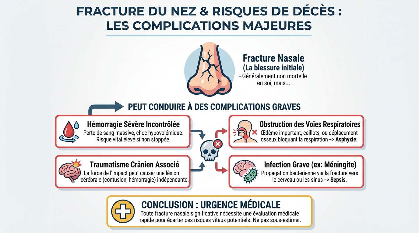 Fracture du nez : comprendre les risques de décès 1 Signes d'urgence à surveiller