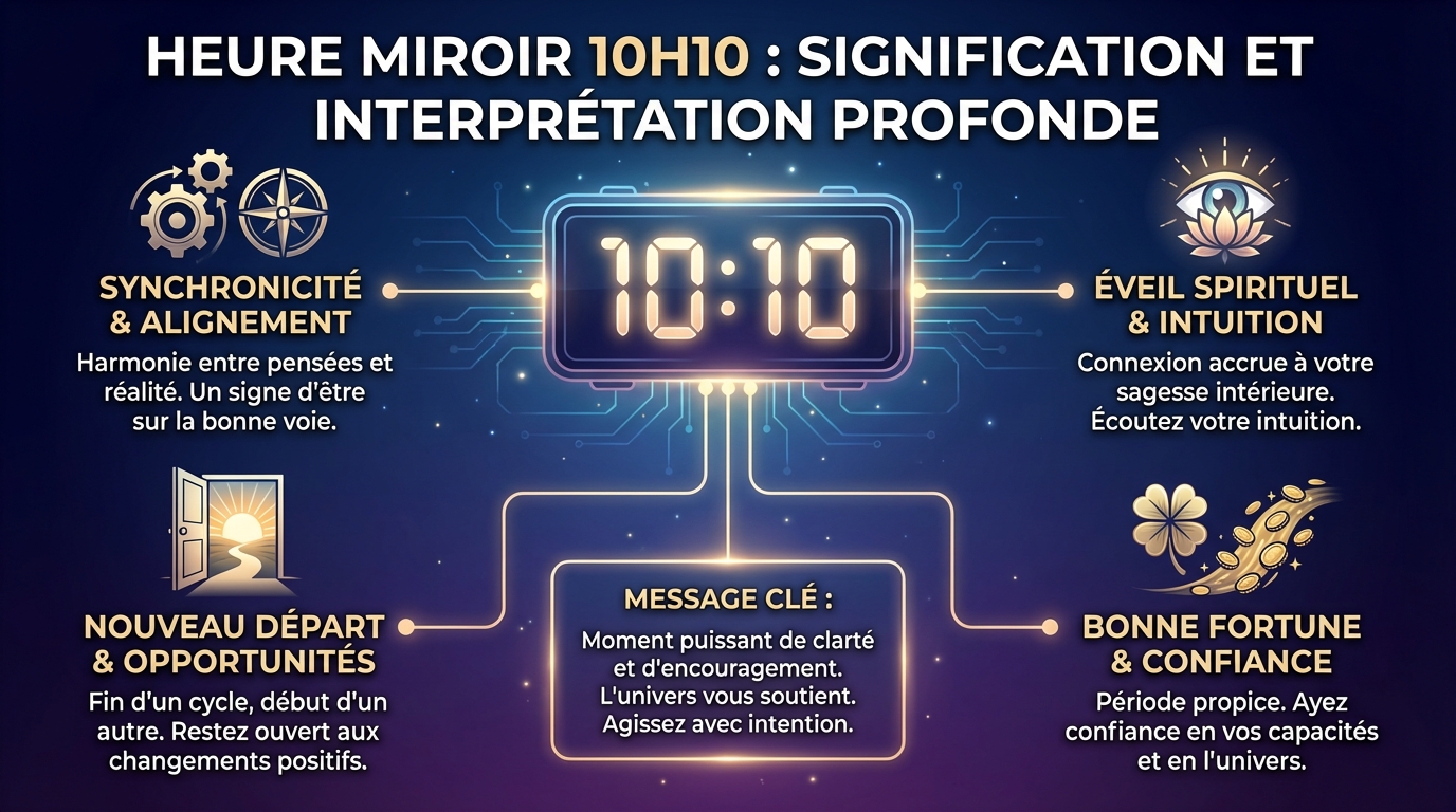 Heure miroir 10h10 : signification et interprétation profonde 1 Messages cachés et interprétations