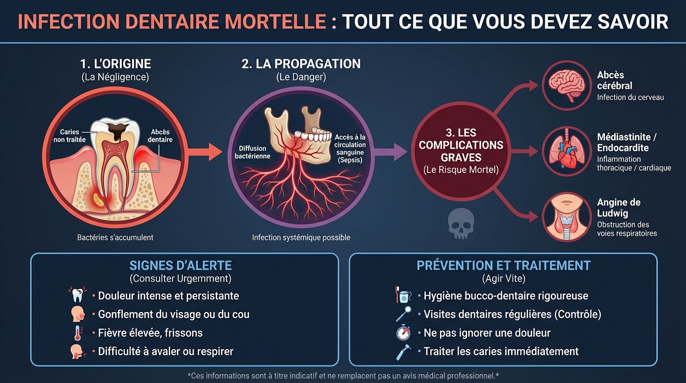 Infection dentaire mortelle : tout ce que vous devez savoir 1 Symptômes d'une infection dentaire mortelle
