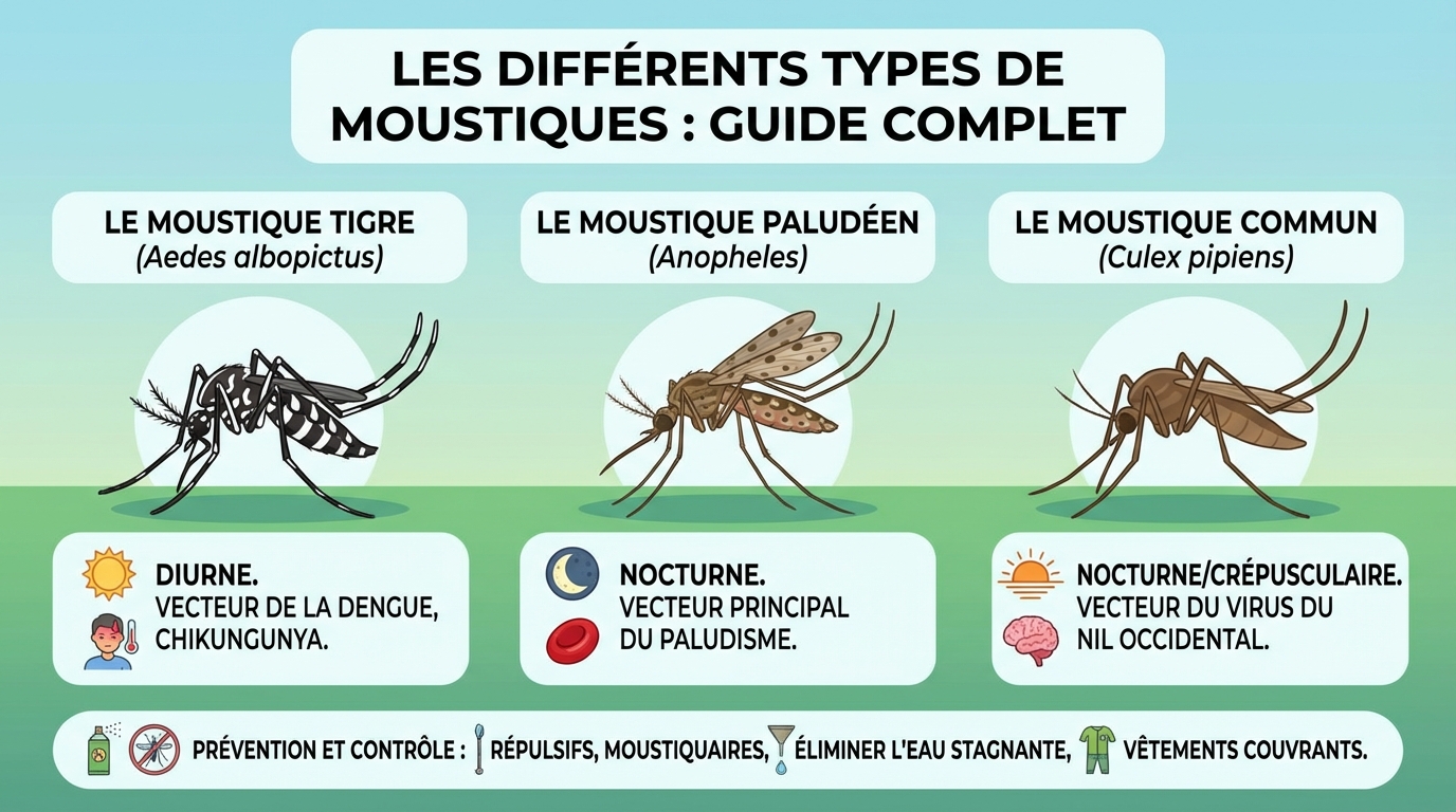 Comment reconnaître les différents types de moustiques