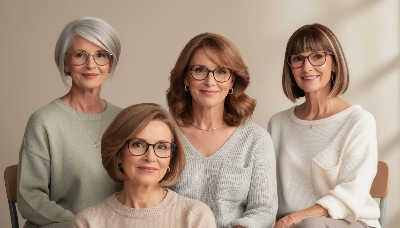 Les meilleures coupes de cheveux femme 50 ans avec lunettes