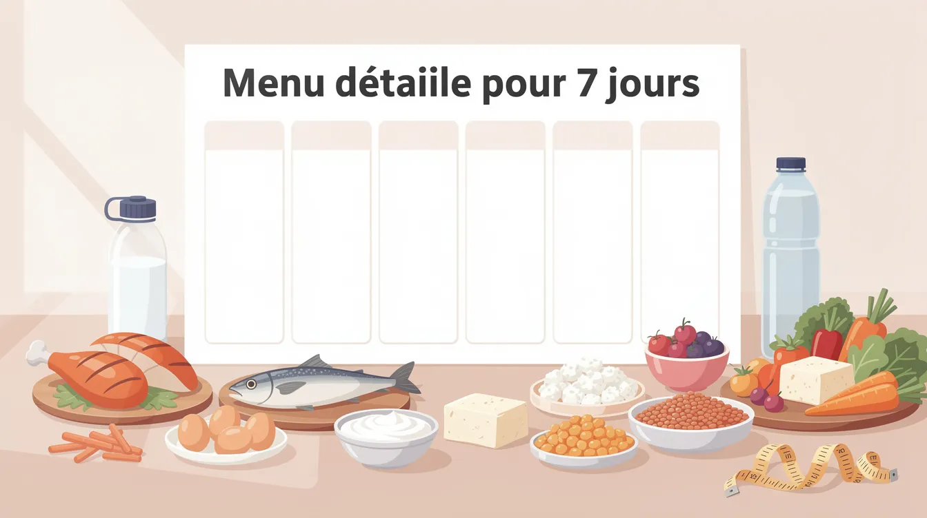 Menu détaillé pour 7 jours