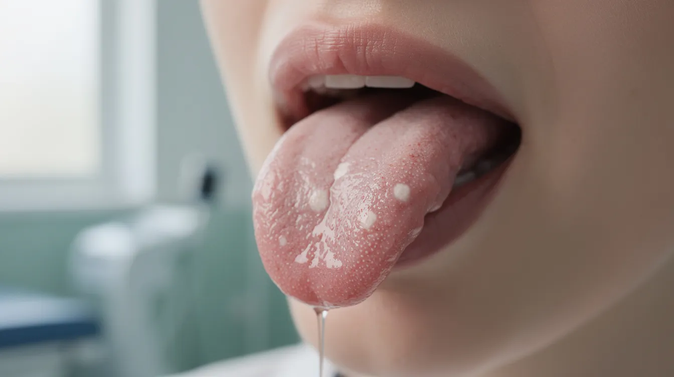 Boutons blancs douloureux sur la langue : causes et solutions