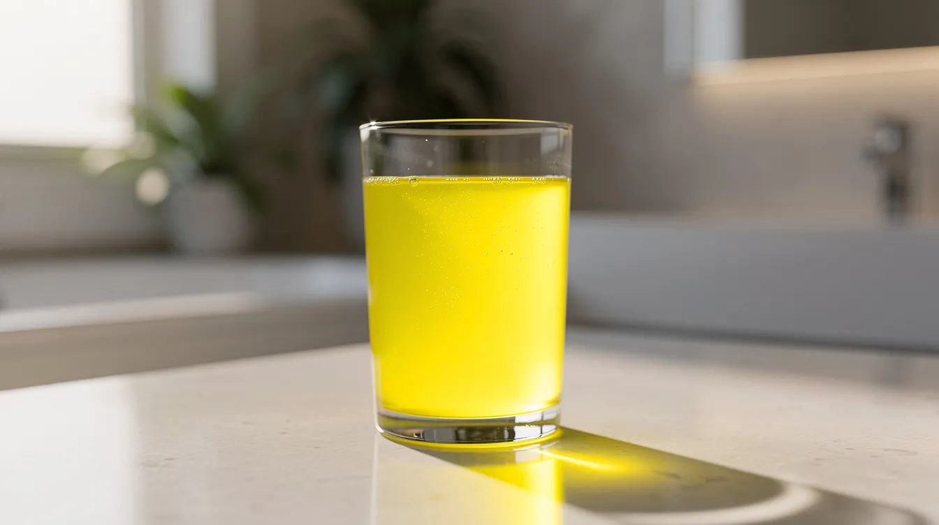 Urine jaune fluorescent : causes et quand s'inquiéter